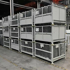 stackable metal pallet crates